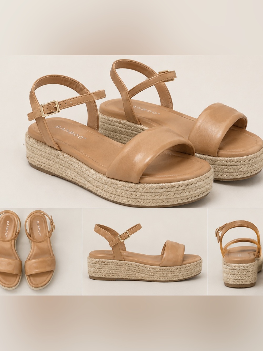 BAMBOO Tan Platform Espadrille Sandals